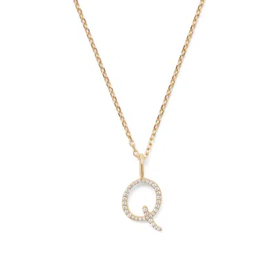 Aspinal Of London Diamond Initial Necklace In Gold