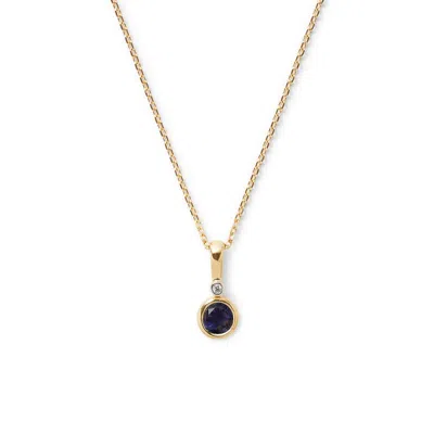Aspinal Of London Diamond Pendant Necklace With Iolite In Gold