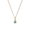 Aspinal Of London Diamond Pendant Necklace With Swiss Blue Topaz In Gold