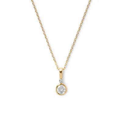 Aspinal Of London Diamond Pendant Necklace With White Sapphire In Gold
