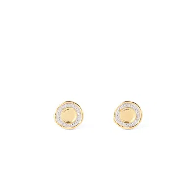 Aspinal Of London Diamond Wax Seal Earrings In Gold
