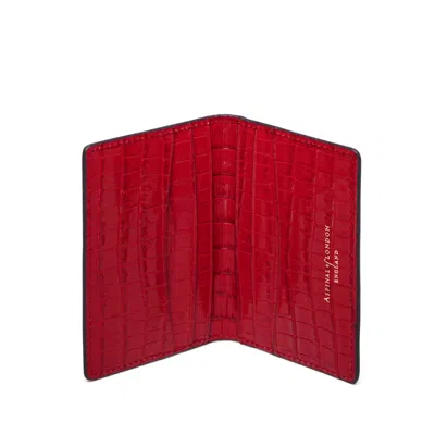 Aspinal Of London Double Fold Credit Card Holder In Red