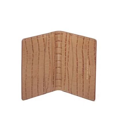 Aspinal Of London Double Fold Credit Card Holder In Brown