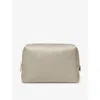 ASPINAL OF LONDON ASPINAL OF LONDON DOVE GREY LONDON LARGE PEBBLE-EMBOSSED LEATHER TOILETRY BAG
