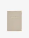 Aspinal Of London 'passport' Foil-print Pebble Leather Passport Cover 14cm Dove Grey In Dove Grey