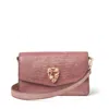 Aspinal Of London Leather Snakeskin-embossed Eliza Clutch Bag In Pink