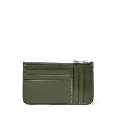 Aspinal Of London Ella Card & Coin Holder In Smooth Moss Green