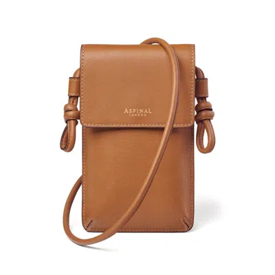 Aspinal Of London Ella Phone Pouch In Brown