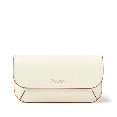 Aspinal Of London Ella Sunglasses Case In Ivory Pebble In Purple