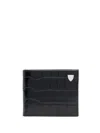 Aspinal Of London Embossed Croc Wallet In Black