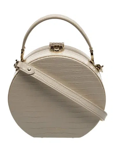 Pre-owned Aspinal Of London Embossed Leather Crossbody Bag In Neutrals