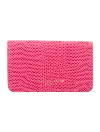 Pre-owned Aspinal Of London Embossed Leather Wallet In Pink