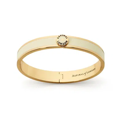 Aspinal Of London Enamel Bangle In White