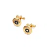 Aspinal Of London Enamel Button Cufflinks In Gold