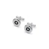 Aspinal Of London Enamel Button Cufflinks In Silver
