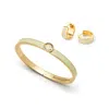 Aspinal Of London Enamel Earrings & Bangle Set