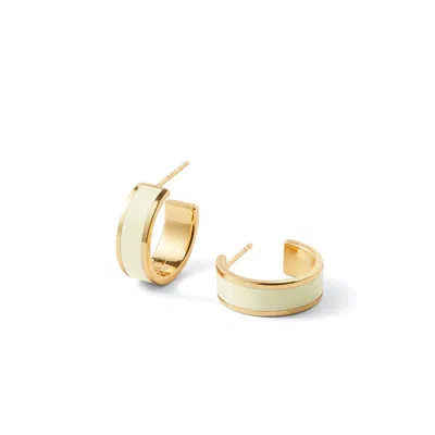 Aspinal Of London Enamel Hoop Earrings In White