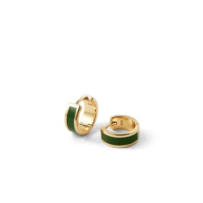 Aspinal Of London Enamel Huggie Earrings In Burgundy