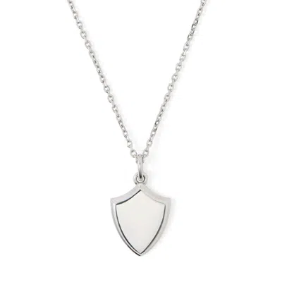Aspinal Of London Engravable Shield Charm Necklace In Silver
