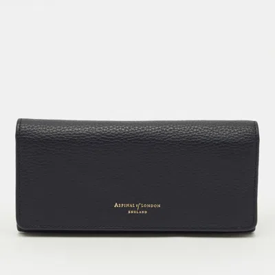 Pre-owned Aspinal Of London Essential Navy Blue Leather Continental Wallet