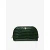 Aspinal Of London Evergreen Classic Small Leather Cosmetic Case In Green