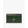 Aspinal Of London Croc-effect Leather Travel Wallet In Evergreen