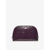 Aspinal Of London Fig Classic Large Leather Cosmetic Case In Purple