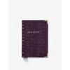 Aspinal Of London Croc-embossed Patent-leather Passport Cover Fig In Purple