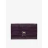 Aspinal Of London Travel Crocodile-embossed Leather Wallet Fig In Brown