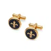 Aspinal Of London Fleur De Lis Cufflinks In Gold