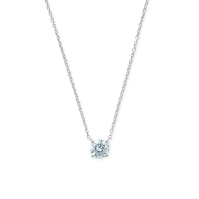 Aspinal Of London Floating Solitaire Aquamarine Necklace In Gray