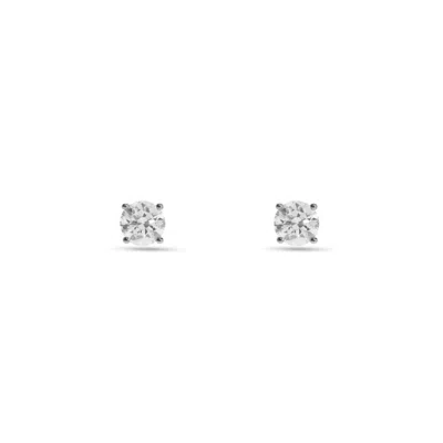 Aspinal Of London Floating Solitaire Diamond Stud Earrings In Metallic