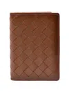 Aspinal Of London Latte Double Fold Leather Card Holder In Brown