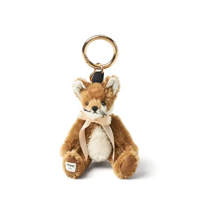 Aspinal Of London Freddy Fox Mohair Keyring In Red