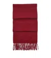 Aspinal Of London Womens Cardinalred Tasseled-edge Cashmere Scarf In Multi