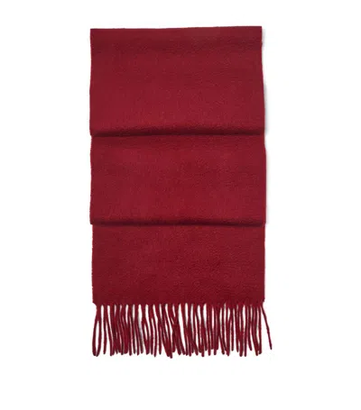 Aspinal Of London Womens Cardinalred Tasseled-edge Cashmere Scarf