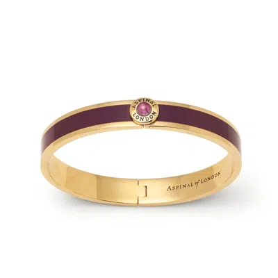 Aspinal Of London Gemstone Enamel Bangle In Gold