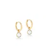 Aspinal Of London Gemstone Huggie Earrings In Gold