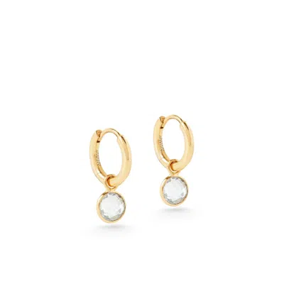 Aspinal Of London Gemstone Huggie Earrings In White