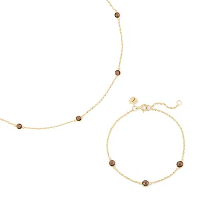 Aspinal Of London Gemstone Necklace & Bracelet Set