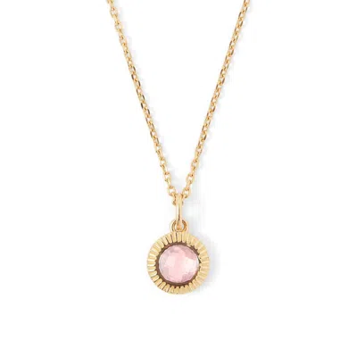 Aspinal Of London Gemstone Pendant Necklace In Pink