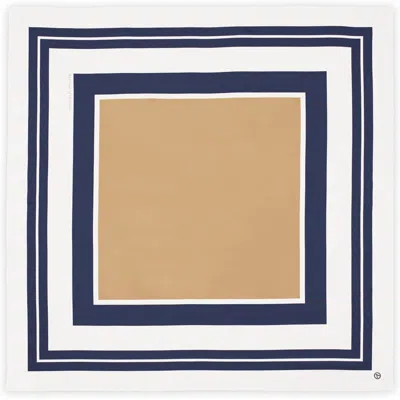 Aspinal Of London Geometric Silk Scarf In Brown