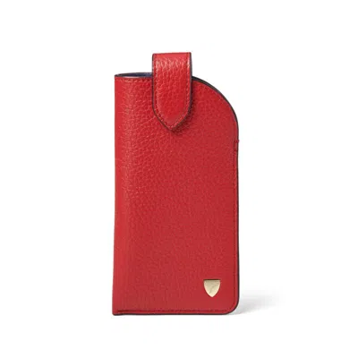 Aspinal Of London Glasses Case With Tab In Red