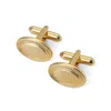 Aspinal Of London Gold Plated Engraved Edge Oval Cufflinks