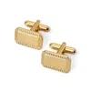 Aspinal Of London Gold Plated Engraved Edge Rectangular Cufflinks