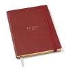 Aspinal Of London Grained Leather Bound A5 Notebook In Burgundy
