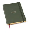 Aspinal Of London Grained Leather Bound A5 Notebook In Green