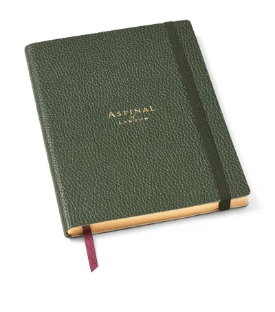 ASPINAL OF LONDON GRAINED LEATHER BOUND A5 NOTEBOOK