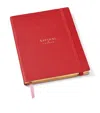 Aspinal Of London Grained Leather Bound A5 Notebook In Red