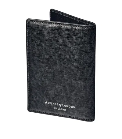 Aspinal Of London Grained Leather Credit Card Case In Black